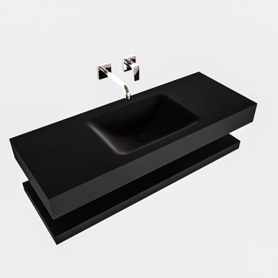 Badkamermeubel BWS Ibiza 120 cm met Planchet Solid Surface Mat Zwart (acht varianten) Badkamermeubel BWS Ibiza 120 cm met Planchet Solid Surface Mat Zwart (acht varianten)