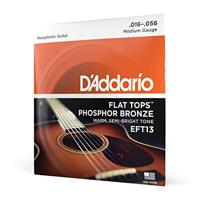 D'Addario Gitaarsnaren, westerngitaar, akoestische gitaar, akoestische gitaarsnaren, EFT13 fosfor bronzen snarenset voor gitaar, 0,04 cm - 0,14 cm - thumbnail