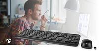 Muis en Toetsenbord - Set | Draadloos | Muis- en toetsenbordverbinding: USB | 800 / 1200 / 1600 dpi | Instelbare DPI | QWERTY | Scandinavisch - thumbnail
