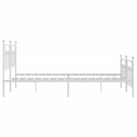 Bedframe met hoofd- en voeteneinde metaal wit 183x213 cm - thumbnail