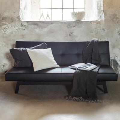 Nohr Slaapbank 'Rhesa' Lederlook, kleur Zwart Nohr Slaapbank 'Rhesa' Lederlook, kleur Zwart