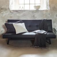 Nohr Slaapbank 'Rhesa' Lederlook, kleur Zwart - thumbnail