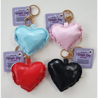 Sleutelhanger hart met opvouwbare tas Sleutelhanger hart met opvouwbare tas