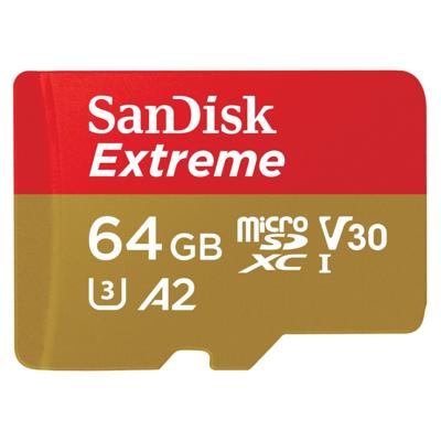 SanDisk Extreme MicroSDXC 64GB SD Adapter Action
