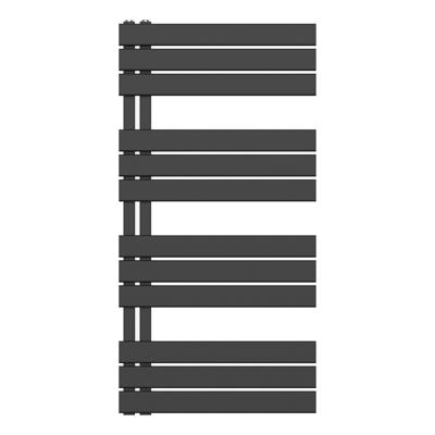 Belrad Handdoekradiator - links - aansluiting/comb - 1200X600mm- Zwart BUCZ1200600