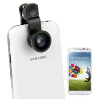 Universeel 3 in 1 180 graden Fisheye lens + 0.4X Groothoek lens + Macro lens voor Samsung Galaxy S6 & S5 / Apple iPhone 6 & 6 Plus (zwart) - thumbnail