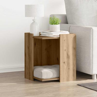 VidaXL Kattenbakkast 42x42x51 cm bewerkt hout artisanaal eikenkleurig