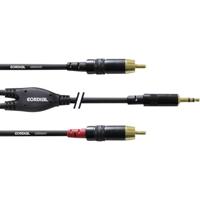 Cordial CFY 0.9 WCC Rean verloopkabel 2x RCA naar mini-jack 90cm - thumbnail