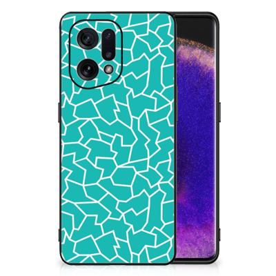 OPPO Find X5 Leuk Telefoonhoesje Cracks Blue