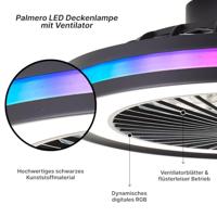 Brilliant G99280/06 Palmero LED-plafondlamp met ventilator LED-module 40 W Zwart - thumbnail