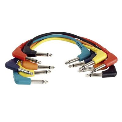 DAP FL42 set van 6 patchkabels stereo haaks-haaks 60cm