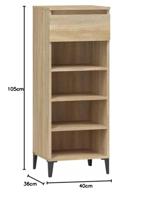 VidaXL Schoenenrek 40x36x105 cm bewerkt hout sonoma eikenkleurig - thumbnail