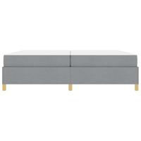 Boxspring bed Anders Lichtgrijs en Wit 200 x 200 cm Stof - thumbnail
