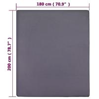 VidaXL Hoeslakens 2 st jersey 180x200 cm katoen antracietkleurig - thumbnail