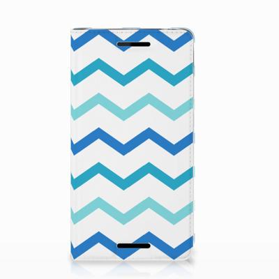 Nokia 2.1 2018 Hoesje met Magneet Zigzag Blauw