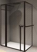 Douchecabine Riho Lucid XL GD203 Omkeerbaar Verstelbaar Aluminium 200x110x100 cm Mat Zwart Riho - thumbnail