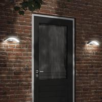 VidaXL Buitenwandlampen 2 st led met sensors gegoten aluminium zwart - thumbnail