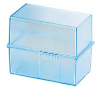 HAN DIN A8 979-64 Kaartenbox Doorschijnend, Blauw Aantal kaarten (max.): 200 kaarten DIN A8 liggend Incl. 100 gelinieerd - thumbnail