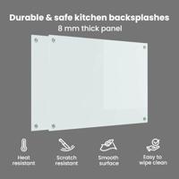 VidaXL Keuken achterwand 2 pcs wit 80 x 60 cm gehard glas - thumbnail
