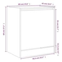 VidaXL Schoenenkast 60x42x69 cm bewerkt hout gerookt eikenkleurig - thumbnail