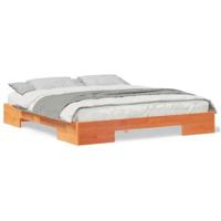 Bedframe met opslag Bruin 200 x 200 cm Massief grenenhout - thumbnail