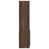 Hoge kast 92x33x140 cm bewerkt hout bruin eikenkleur - thumbnail