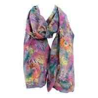 Sjaal van Merino Vilt Katoenprint - Multicolor - thumbnail