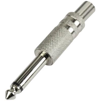 TRU COMPONENTS 595202 Jackplug 6.35 mm Stekker, recht Aantal polen: 2 Mono Zilver 1 stuk(s)