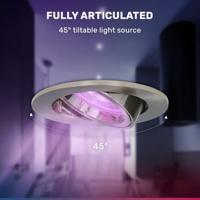 Set van 6 Lublin smart inbouwspots - Wifi + Bluetooth - RGBWW - GU10 - Kantelbaar - Google Home, Amazon Alexa en Siri - IP20 voor binnen - RVS - Plafondspots - thumbnail