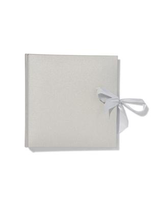 HEMA Fotoboek met strik 24x24.5 linnen zilver