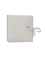 HEMA Fotoboek met strik 24x24.5 linnen zilver - thumbnail