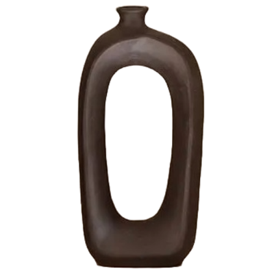 Kandelaar keramiek - kandelaar Sotogrande, Klein - kandelaar donkerbruin