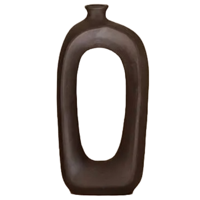 Kandelaar keramiek - kandelaar Sotogrande, Klein - kandelaar donkerbruin - thumbnail