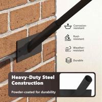 VidaXL Vlaggen mast houder zwart 13 x 6 x 0,2 cm staal - thumbnail