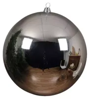 Decoris kerstbal Plastic zilver glans 14cm - thumbnail