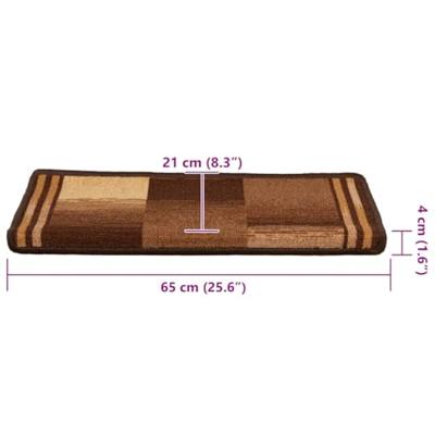 Trapmatten zelfklevend 5 st 65x21x4 cm bruin