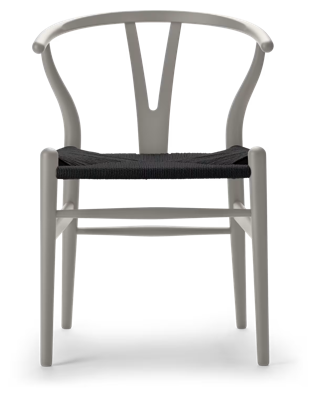 Carl Hansen & Søn CH24 Wishbone Stoel - Colours Silver Grey met zwarte zitting