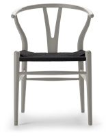 Carl Hansen & Søn CH24 Wishbone Stoel - Colours Silver Grey met zwarte zitting - thumbnail