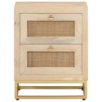 Nachtkastje 40x30x50 cm massief mangohout en ijzer - thumbnail