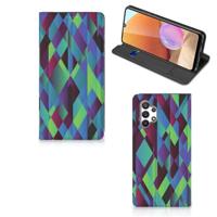 Samsung Galaxy A32 4G | A32 5G Enterprise Editie Stand Case Abstract Green Blue - thumbnail