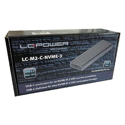 LC-Power LC-M2-C-NVME-3 behuizing voor opslagstations SDD-behuizing Zwart M.2