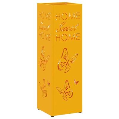 Parasolstandaard Mosterdgeel 15,5x15,5x49 cm Staal