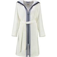 Cawö Cawö Dames Badjas met Capuchon en Rits 6598 Weiss 42 - thumbnail