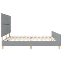 Bedframe met hoofdeinde Lichtgrijs 200 x 200 cm Stof - thumbnail