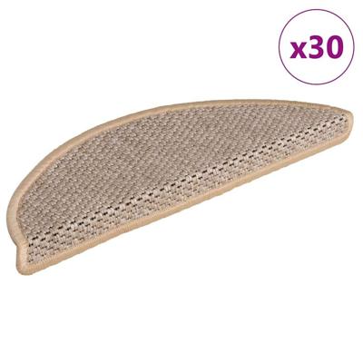 Trapmatten zelfklevend Sisal-Look 30 st 56x17x3 cm lichtbeige
