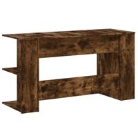 Bureau 140x50x75 cm bewerkt hout gerookt eikenkleurig - thumbnail