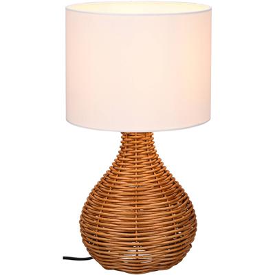 LED Tafellamp - Tafelverlichting - Trion Sparko - E27 Fitting - Rond - Bruin - Hout