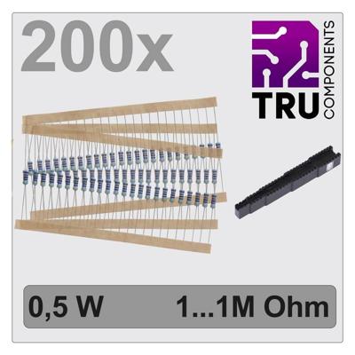 TRU COMPONENTS TC-12888472 T22P081 Metaalfilmweerstand assortiment Axiaal bedraad 0.5 W 1 % 200 stuk(s)