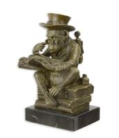 EEN BRONZEN STEAMPUNK SCULPTUUR VAN DE DARWIN AAP - thumbnail