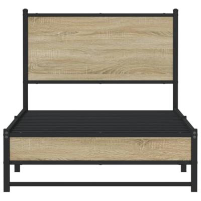 Bedframe zonder matras metaal sonoma eikenkleurig 90x200 cm
